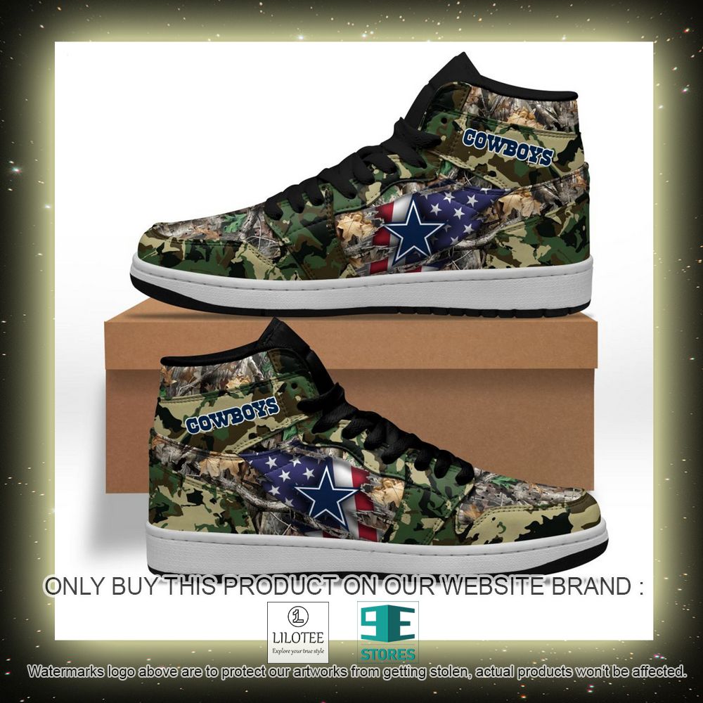 Alternative view of NFL Dallas Cowboys Camo Realtree Hunting Air Jordan High Top Shoes - LIMITED EDITION