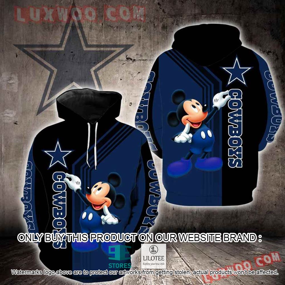 NFL Dallas Cowboys Mickey Mouse Navy Black 3D Hoodie - LIMITED EDITION 11