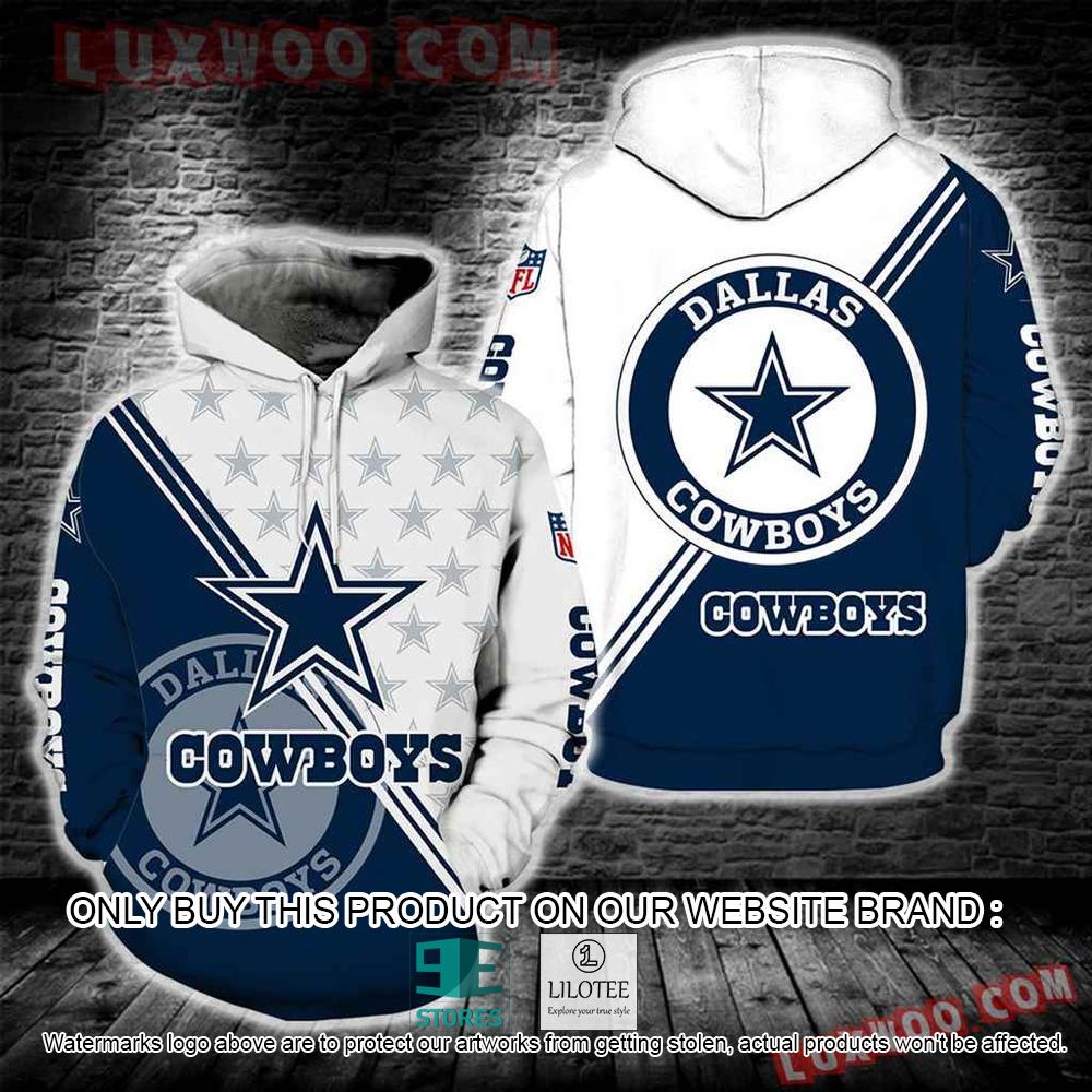 NFL Dallas Cowboys Navy White 3D Hoodie - LIMITED EDITION 11