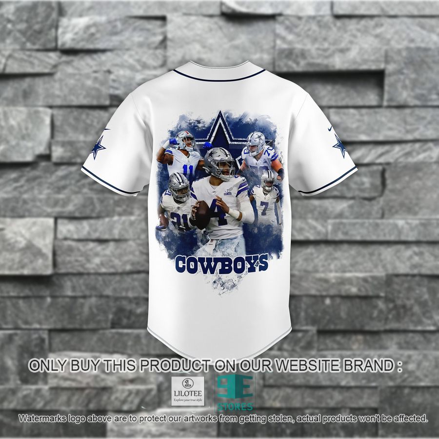 NFL Dallas Cowboys Players White Baseball Jersey 3 NFL Dallas Cowboys Players White Baseball Jersey - Image 3