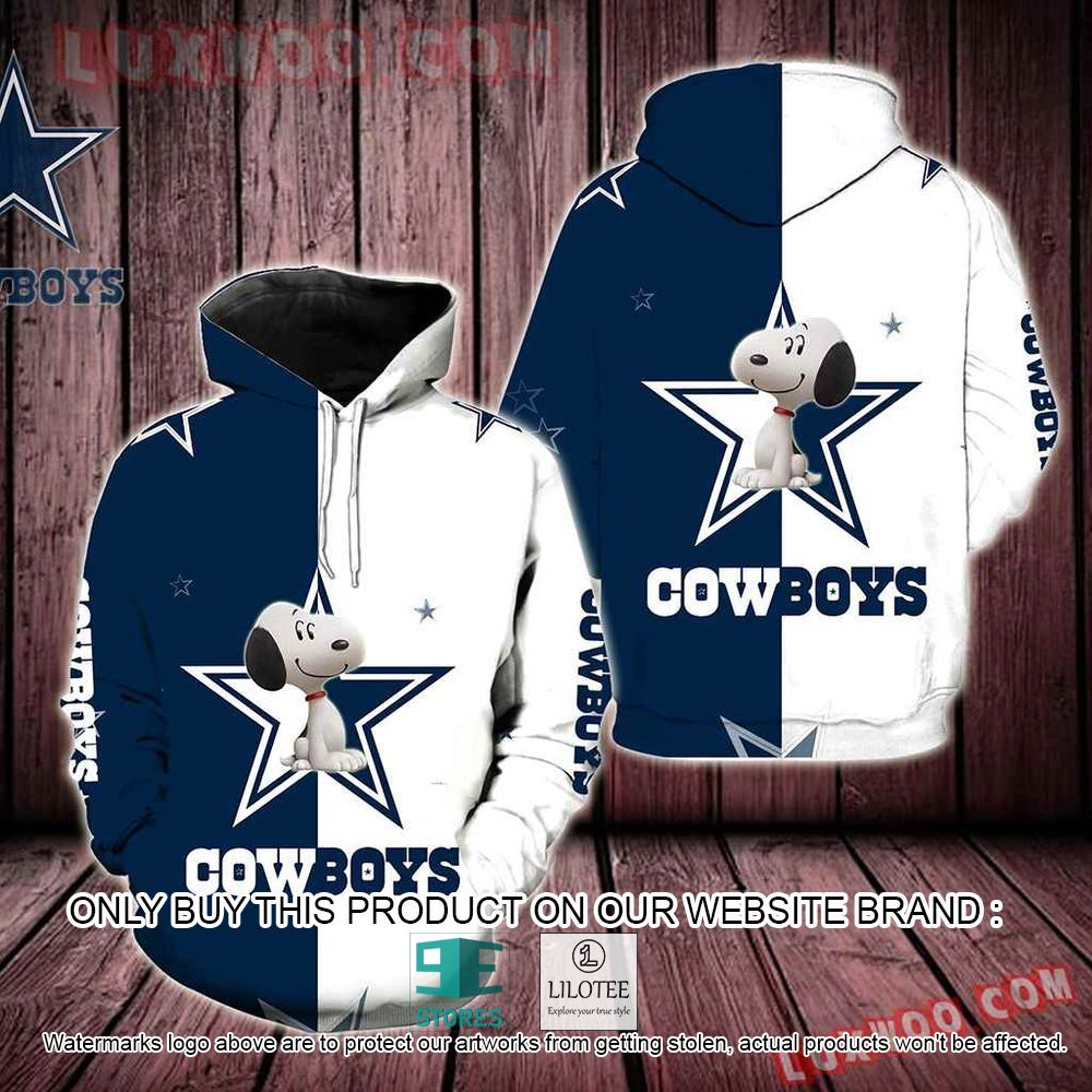 NFL Dallas Cowboys Snoopy New Star White Navy 3D Hoodie - LIMITED EDITION 10
