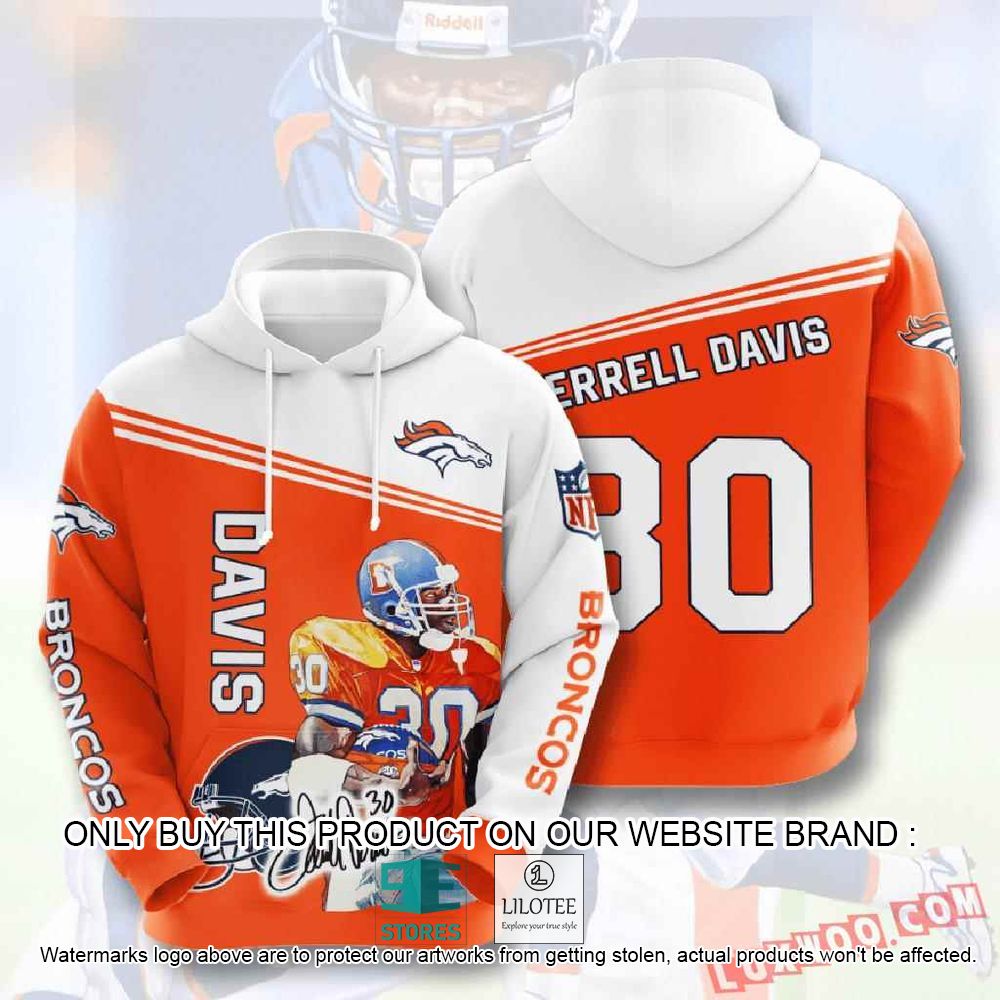 NFL Denver Broncos Davis White Orange 3D Hoodie - LIMITED EDITION 11