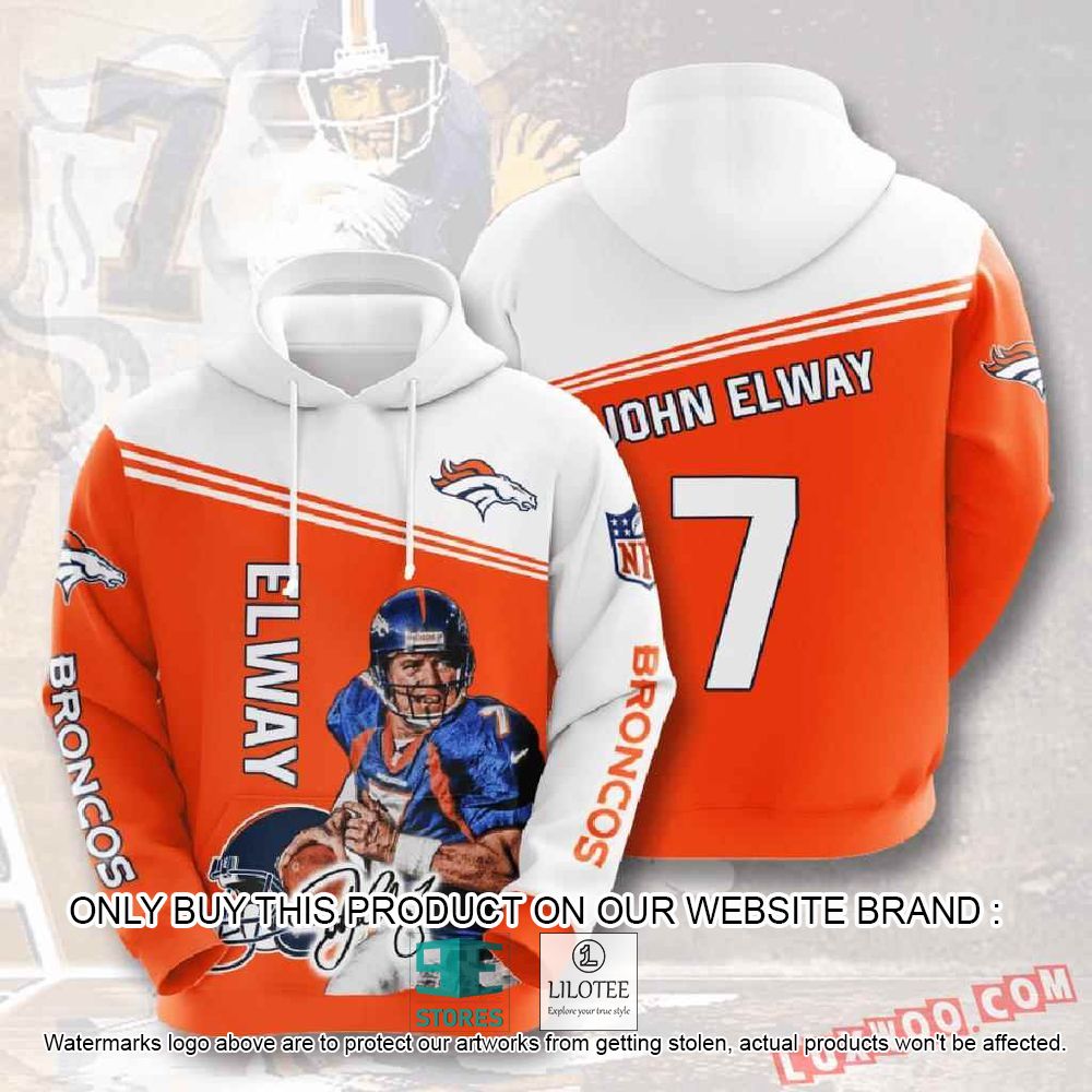 NFL Denver Broncos John Elway 07 3D Hoodie - LIMITED EDITION 10