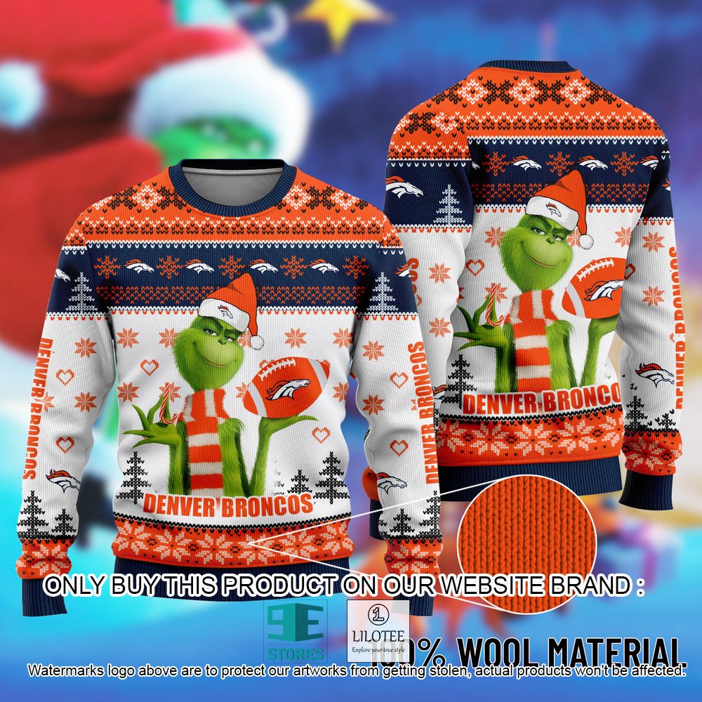 NFL Denver Broncos The Grinch Christmas Ugly Sweater - LIMITED EDITION 11