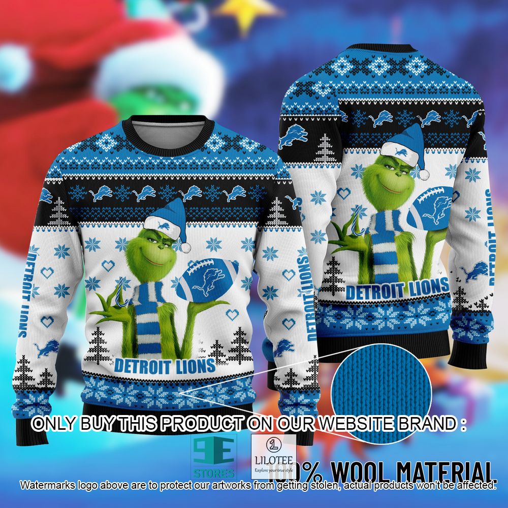 NFL Detroit Lions The Grinch Christmas Ugly Sweater - LIMITED EDITION 11