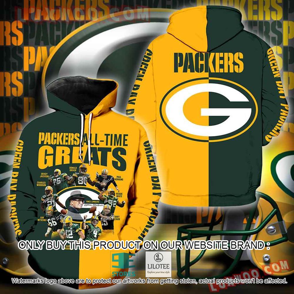 NFL Green Bay Packers All Time Greats 3D Hoodie - LIMITED EDITION 11