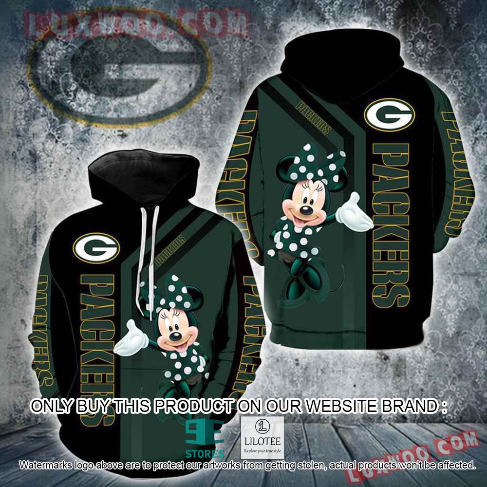 NFL Green Bay Packers Minnie Mouse Black Green 3D Hoodie - LIMITED EDITION 10