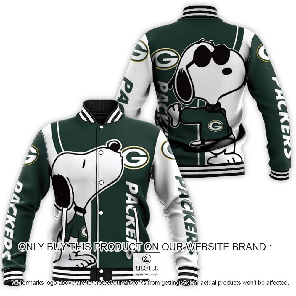 NFL Green Bay Packers Snoopy Baseball Jacket - LIMITED EDITION 10