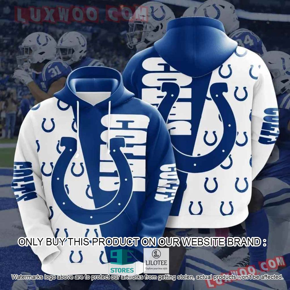 NFL Indianapolis Colts Blue White 3D Hoodie - LIMITED EDITION 10