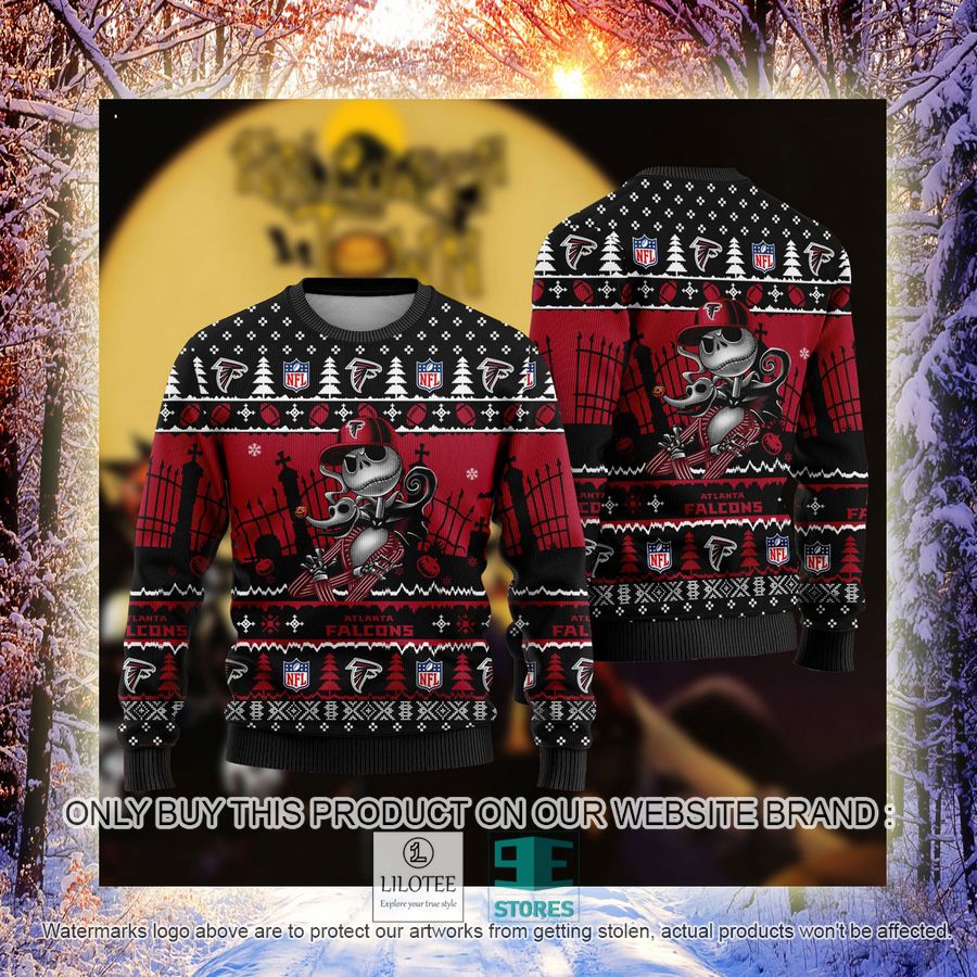 NFL Jack Skellington Atlanta Falcons Ugly Christmas Sweater - LIMITED EDITION 4 NFL Jack Skellington Atlanta Falcons Ugly Christmas Sweater - LIMITED EDITION - Image 4