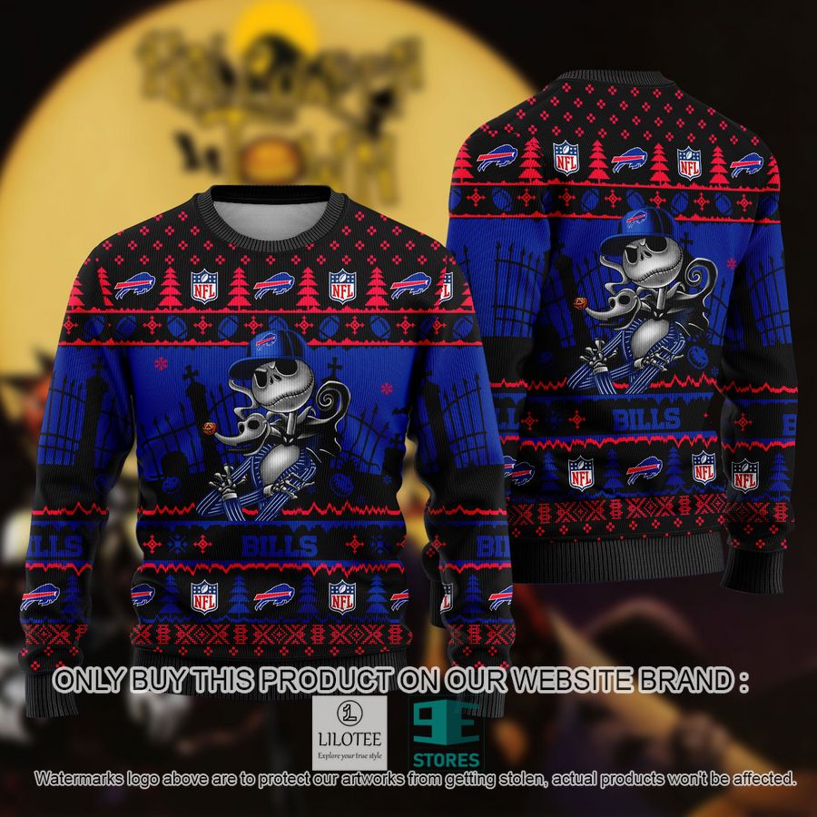 NFL Jack Skellington Buffalo Bills Ugly Christmas Sweater - LIMITED EDITION 9