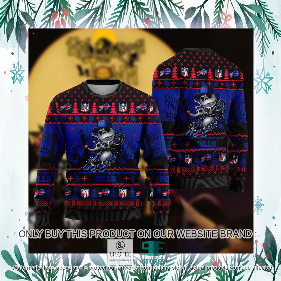 NFL Jack Skellington Buffalo Bills Ugly Christmas Sweater - LIMITED EDITION 3 NFL Jack Skellington Buffalo Bills Ugly Christmas Sweater - LIMITED EDITION - Image 3