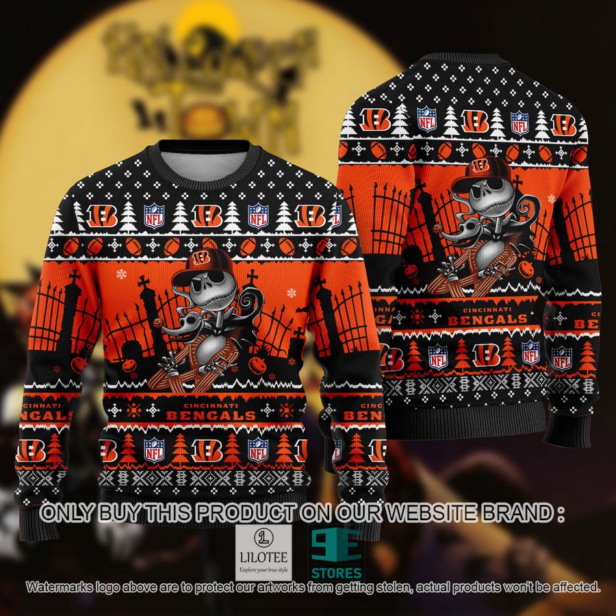 NFL Jack Skellington Cincinnati Bengals Ugly Christmas Sweater - LIMITED EDITION 9