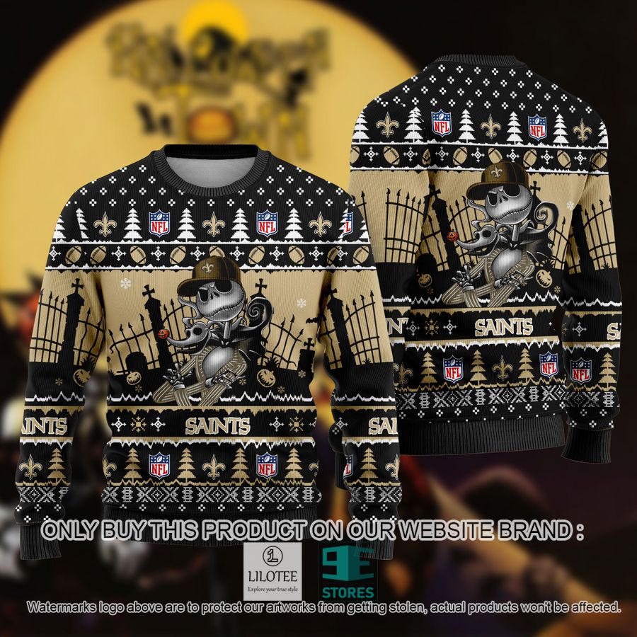 NFL Jack Skellington New Orleans Saints Ugly Christmas Sweater - LIMITED EDITION 9