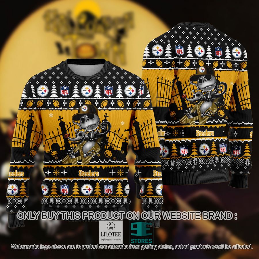 NFL Jack Skellington Pittsburgh Steelers Ugly Christmas Sweater - LIMITED EDITION 9