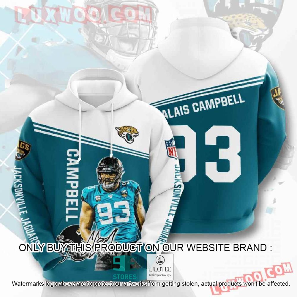 NFL Jacksonville Jaguars Calais Campbell 93 3D Hoodie - LIMITED EDITION 11