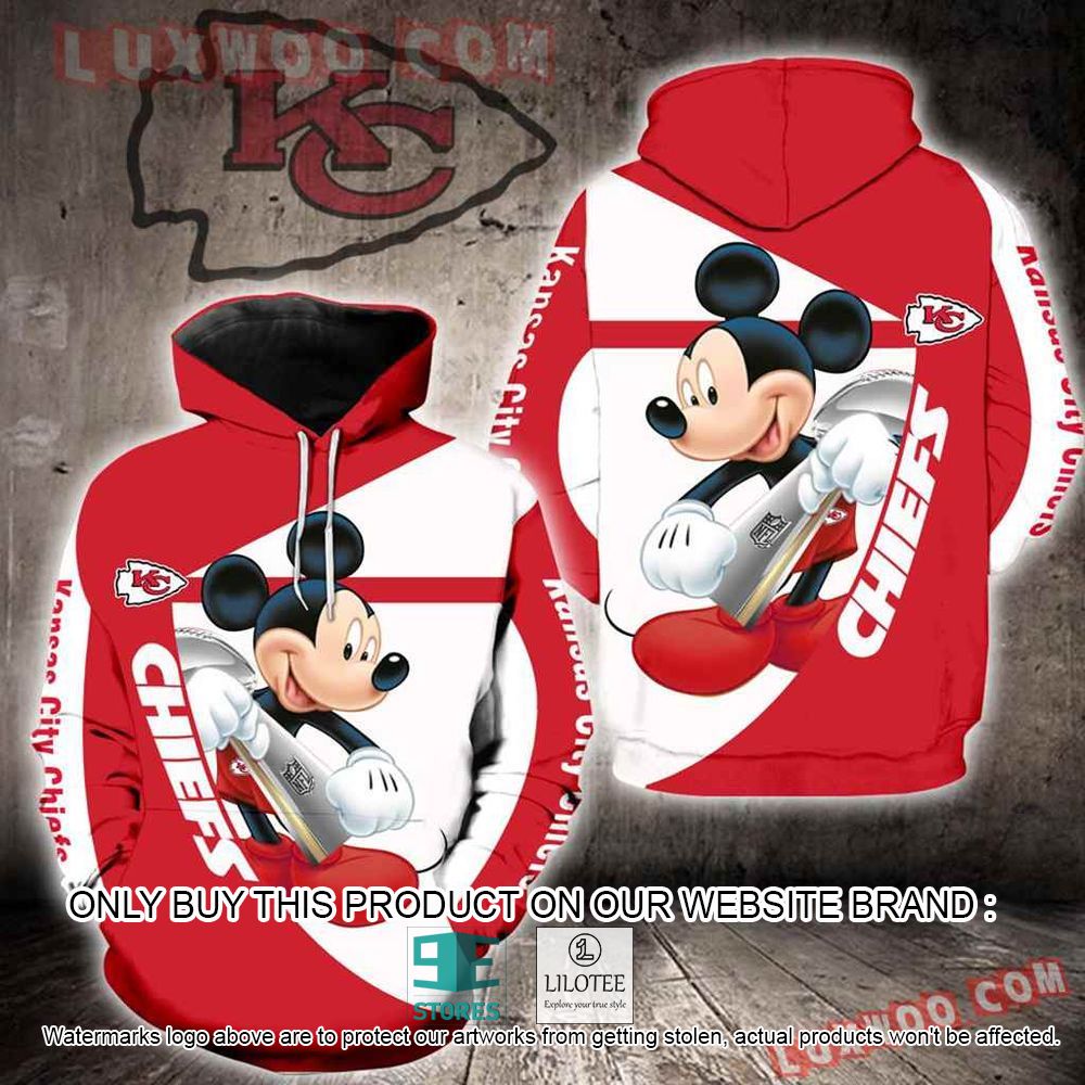 NFL Kansas City Chiefs Mickey Mouse Red White 3D Hoodie - LIMITED EDITION 10