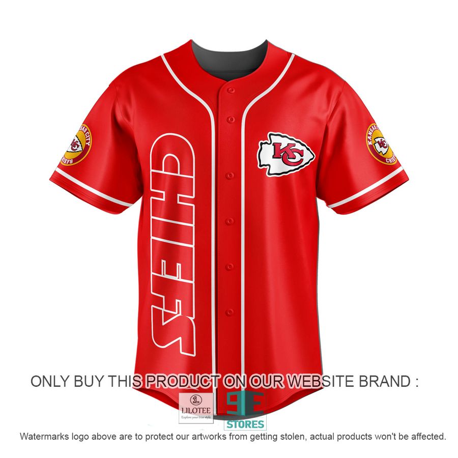 Alternative view of NFL Kansas City Chiefs Players Red Baseball Jersey
