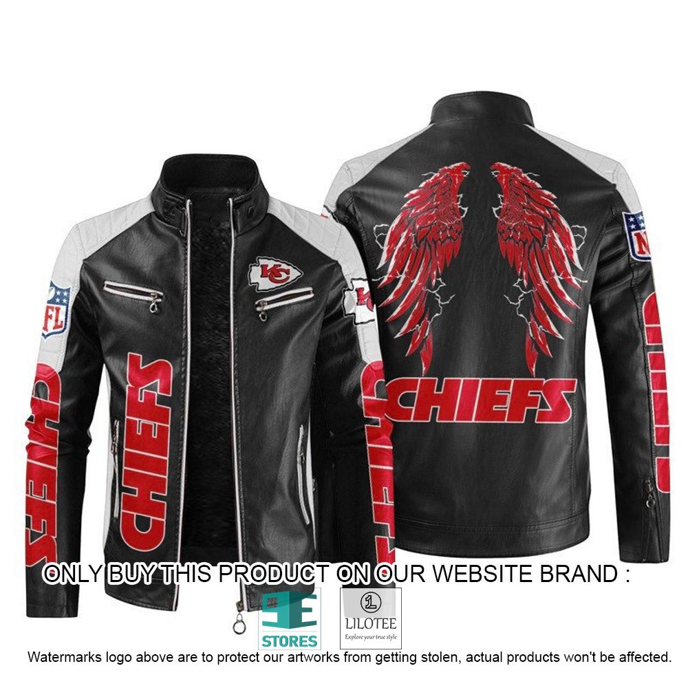 NFL Kansas City Chiefs Wings Motor Block Leather Jacket - LIMITED EDITION 10