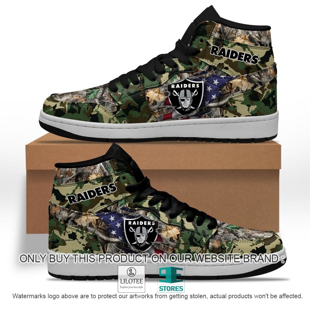 NFL Las Vegas Raiders Camo Realtree Hunting Air Jordan High Top Shoes - LIMITED EDITION 11