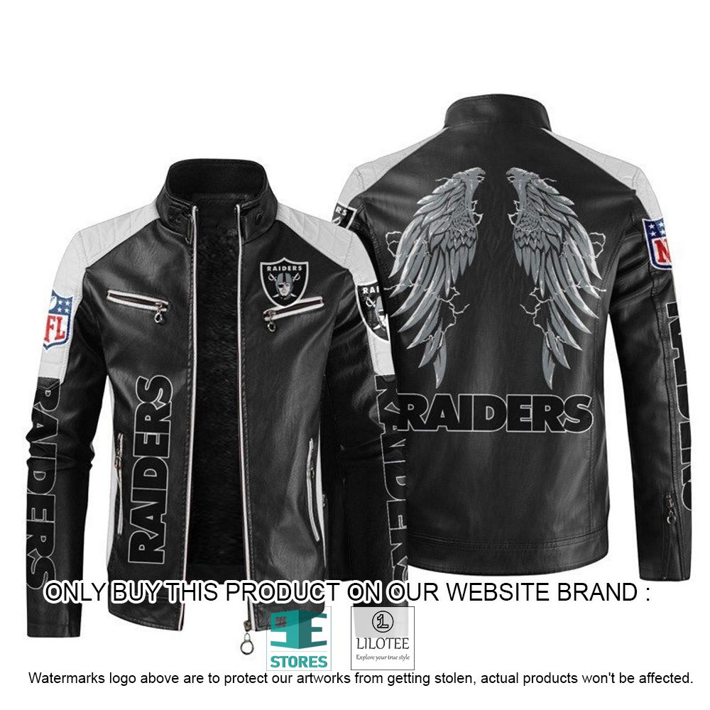 NFL Las Vegas Raiders Wings Motor Block Leather Jacket - LIMITED EDITION 10