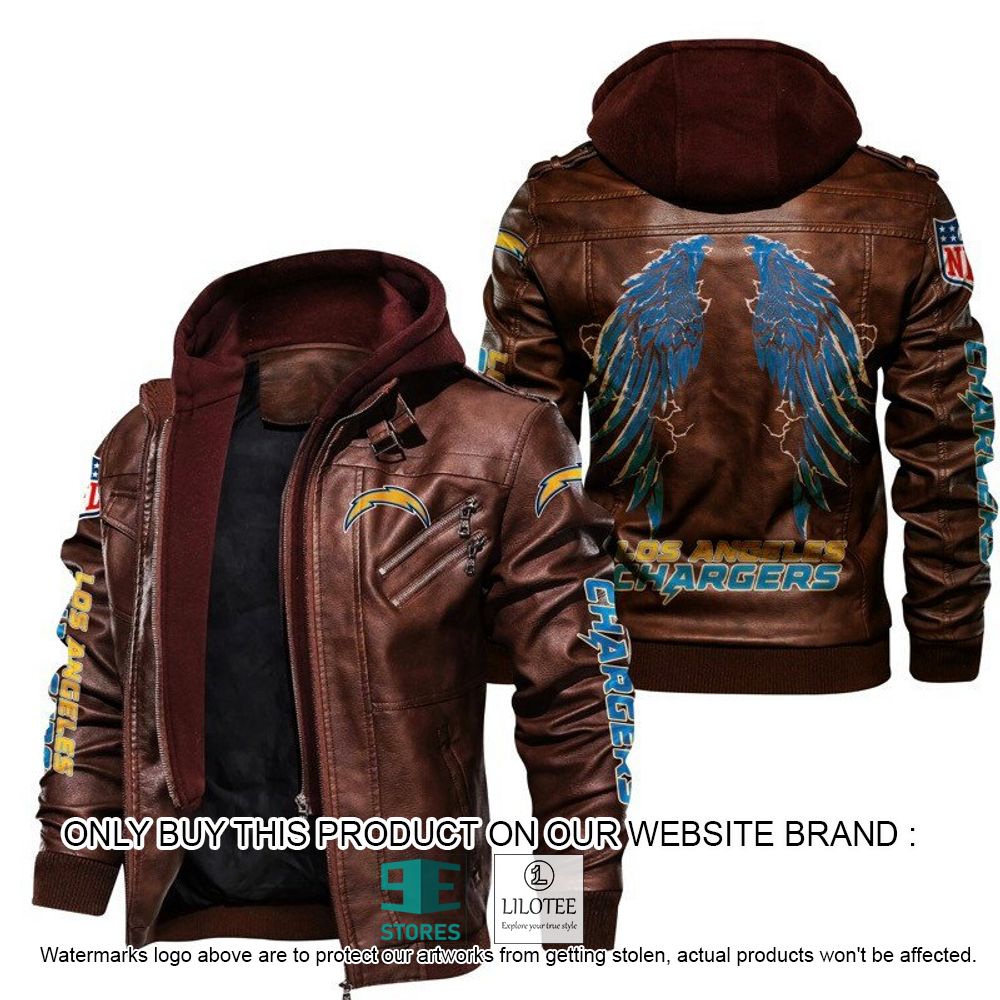 Alternative view of NFL Los Angeles Chargers Wings Leather Jacket - LIMITED EDITION