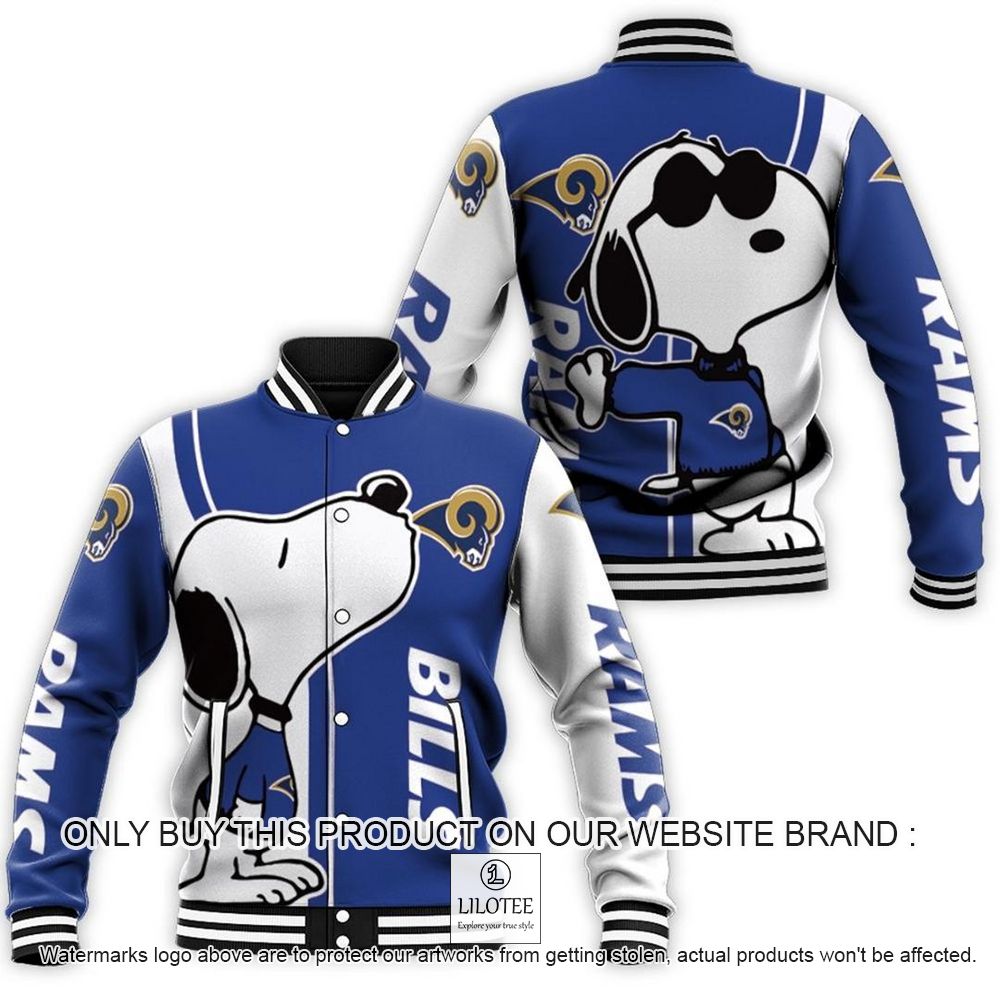 NFL Los Angeles Rams Snoopy Baseball Jacket - LIMITED EDITION 11