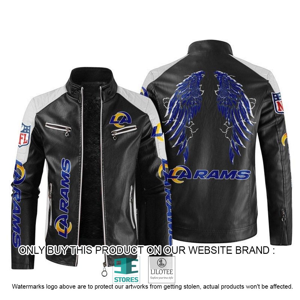 NFL Los Angeles Rams Wings Motor Block Leather Jacket - LIMITED EDITION 10