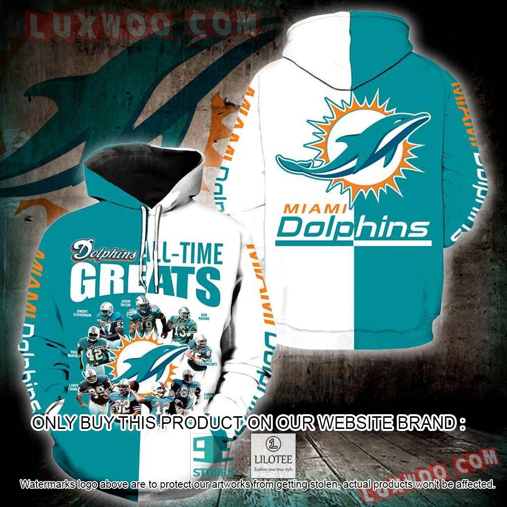 NFL Miami Dolphins All Time Greats 3D Hoodie - LIMITED EDITION 11