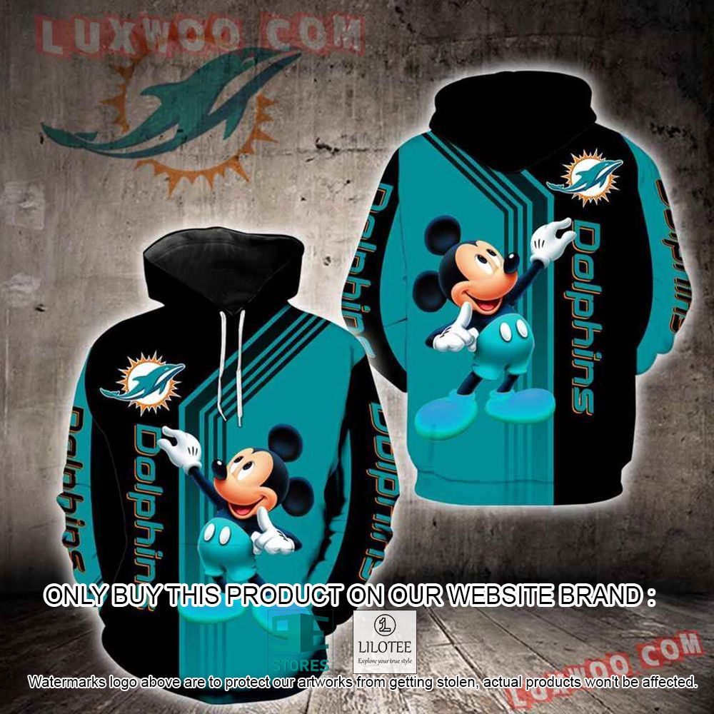 NFL Miami Dolphins Mickey Mouse Blue Black 3D Hoodie - LIMITED EDITION 10