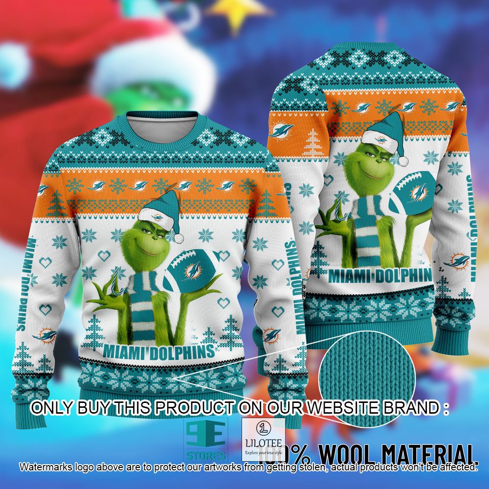 NFL Miami Dolphins The Grinch Christmas Ugly Sweater - LIMITED EDITION 11