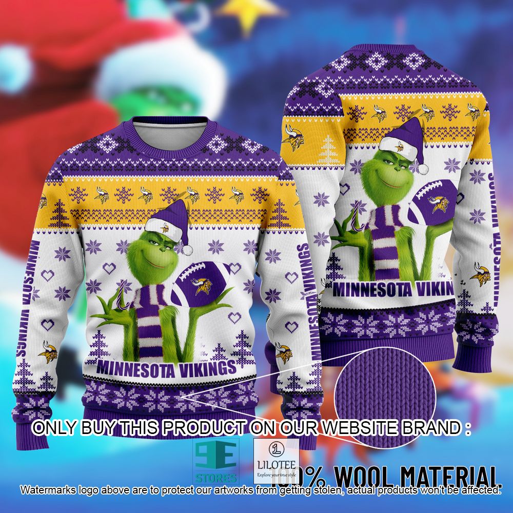 NFL Minnesota Vikings The Grinch Christmas Ugly Sweater - LIMITED EDITION 11