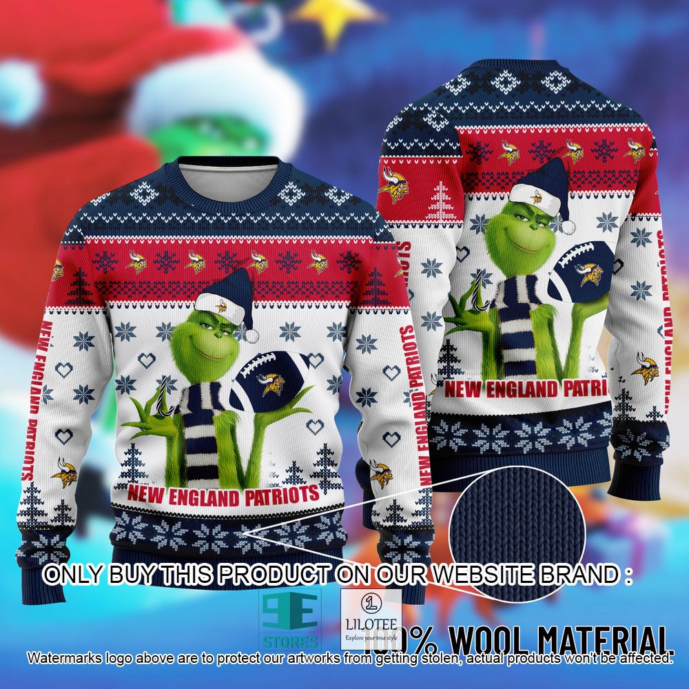 NFL New England Patriots The Grinch Christmas Ugly Sweater - LIMITED EDITION 11