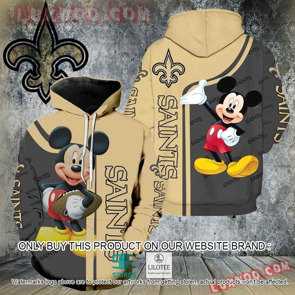 NFL New Orleans Saints Mickey Mouse Disney 3D Hoodie - LIMITED EDITION 11