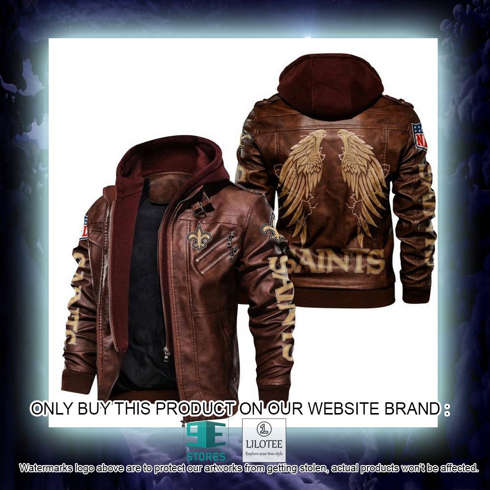 NFL New Orleans Saints Wings Leather Jacket - LIMITED EDITION 10 NFL New Orleans Saints Wings Leather Jacket - LIMITED EDITION - Image 10
