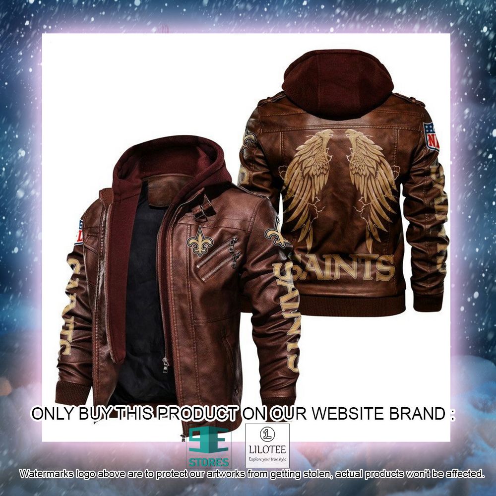 NFL New Orleans Saints Wings Leather Jacket - LIMITED EDITION 6 NFL New Orleans Saints Wings Leather Jacket - LIMITED EDITION - Image 6