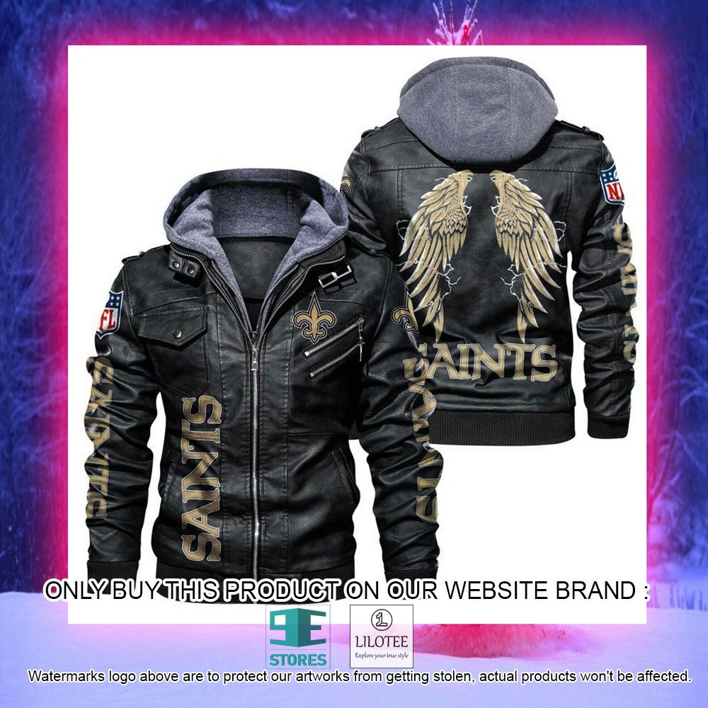 NFL New Orleans Saints Wings Leather Jacket - LIMITED EDITION 7 NFL New Orleans Saints Wings Leather Jacket - LIMITED EDITION - Image 7