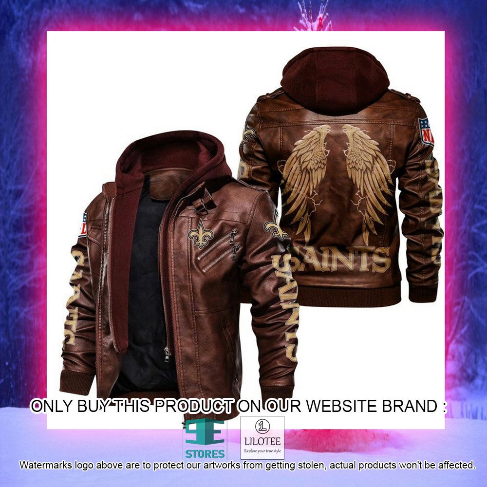 NFL New Orleans Saints Wings Leather Jacket - LIMITED EDITION 8 NFL New Orleans Saints Wings Leather Jacket - LIMITED EDITION - Image 8