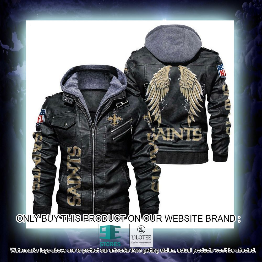 NFL New Orleans Saints Wings Leather Jacket - LIMITED EDITION 9 NFL New Orleans Saints Wings Leather Jacket - LIMITED EDITION - Image 9