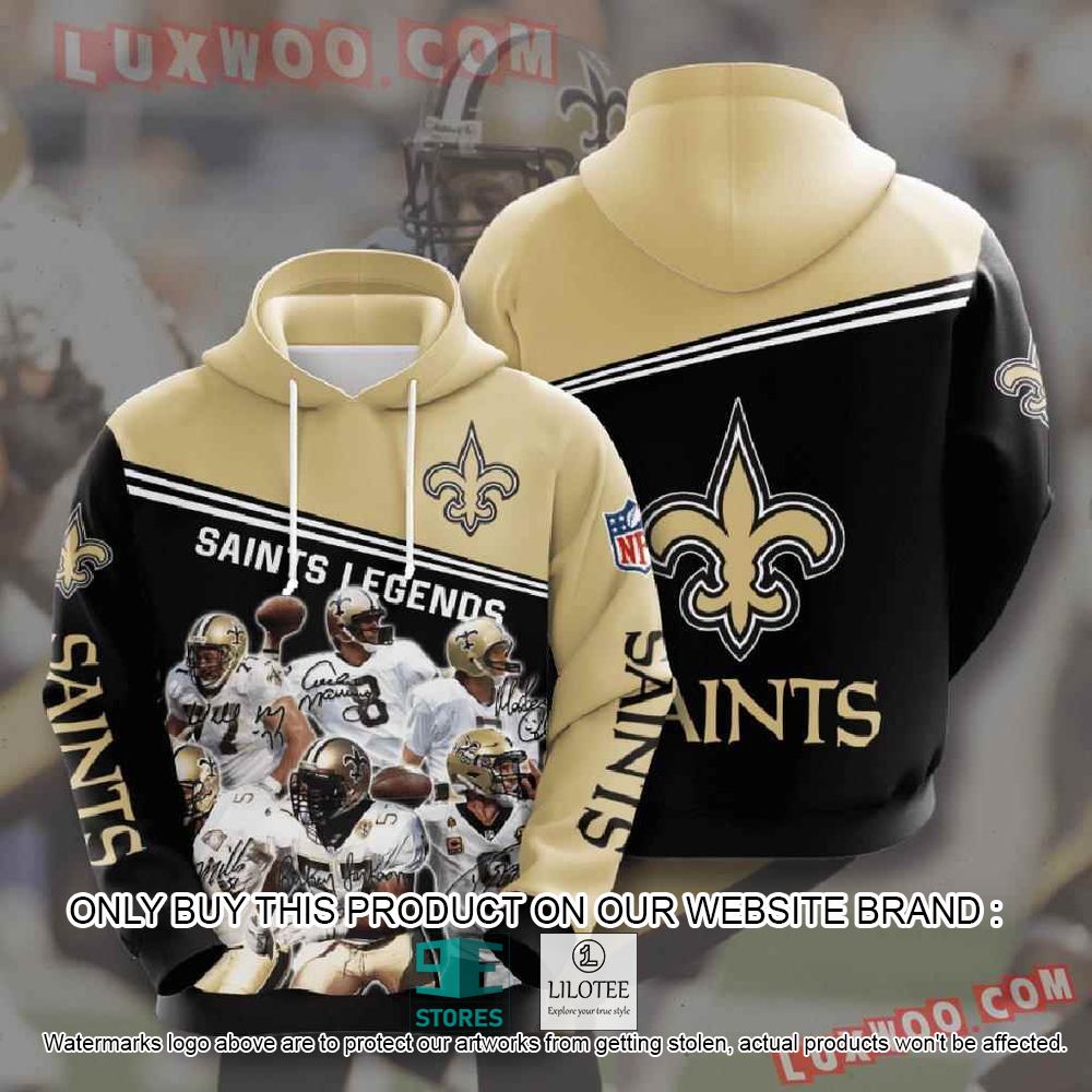 NFL New Orleans Saints Yellow Black 3D Hoodie - LIMITED EDITION 11