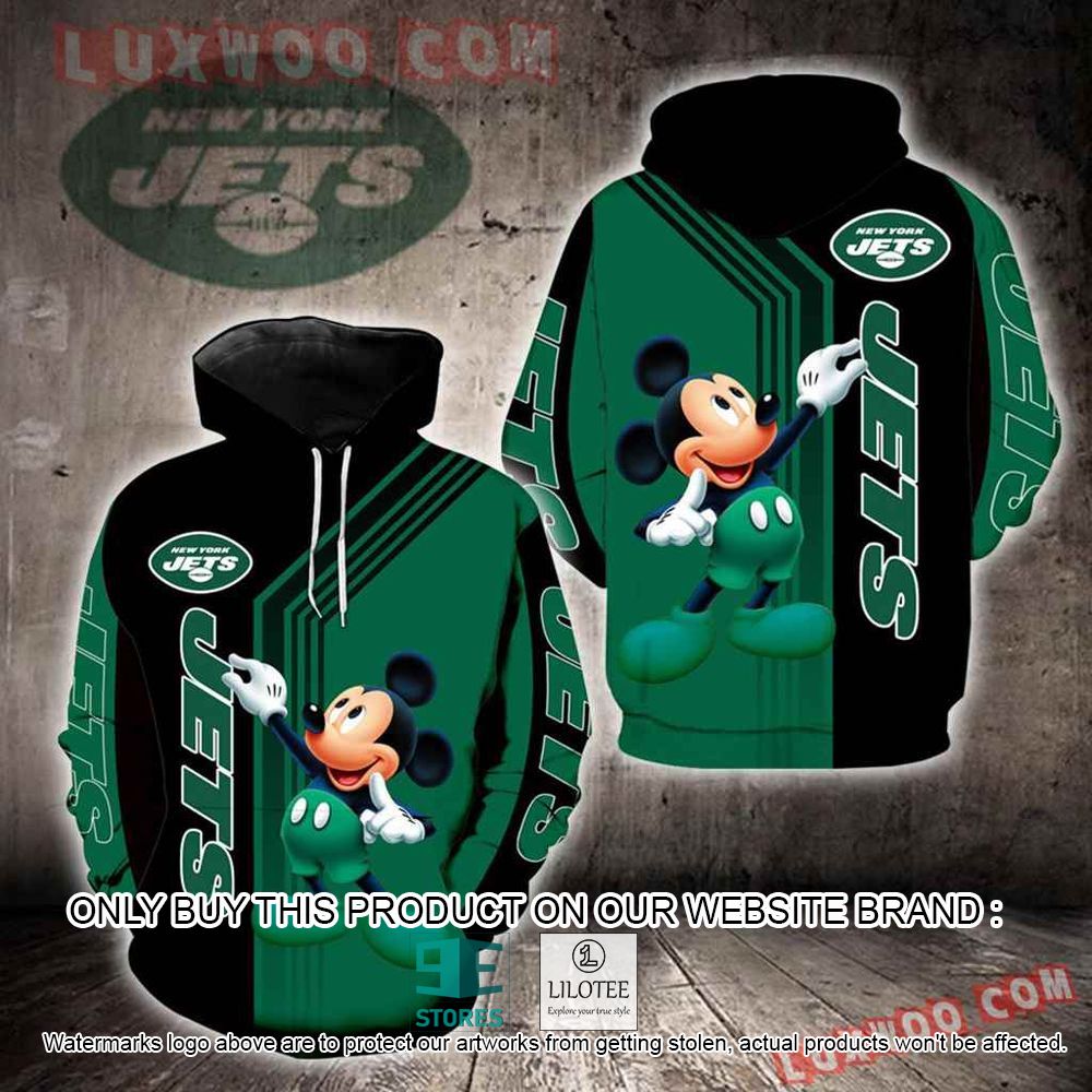 NFL New York Jets Mickey Mouse Green Black 3D Hoodie - LIMITED EDITION 10