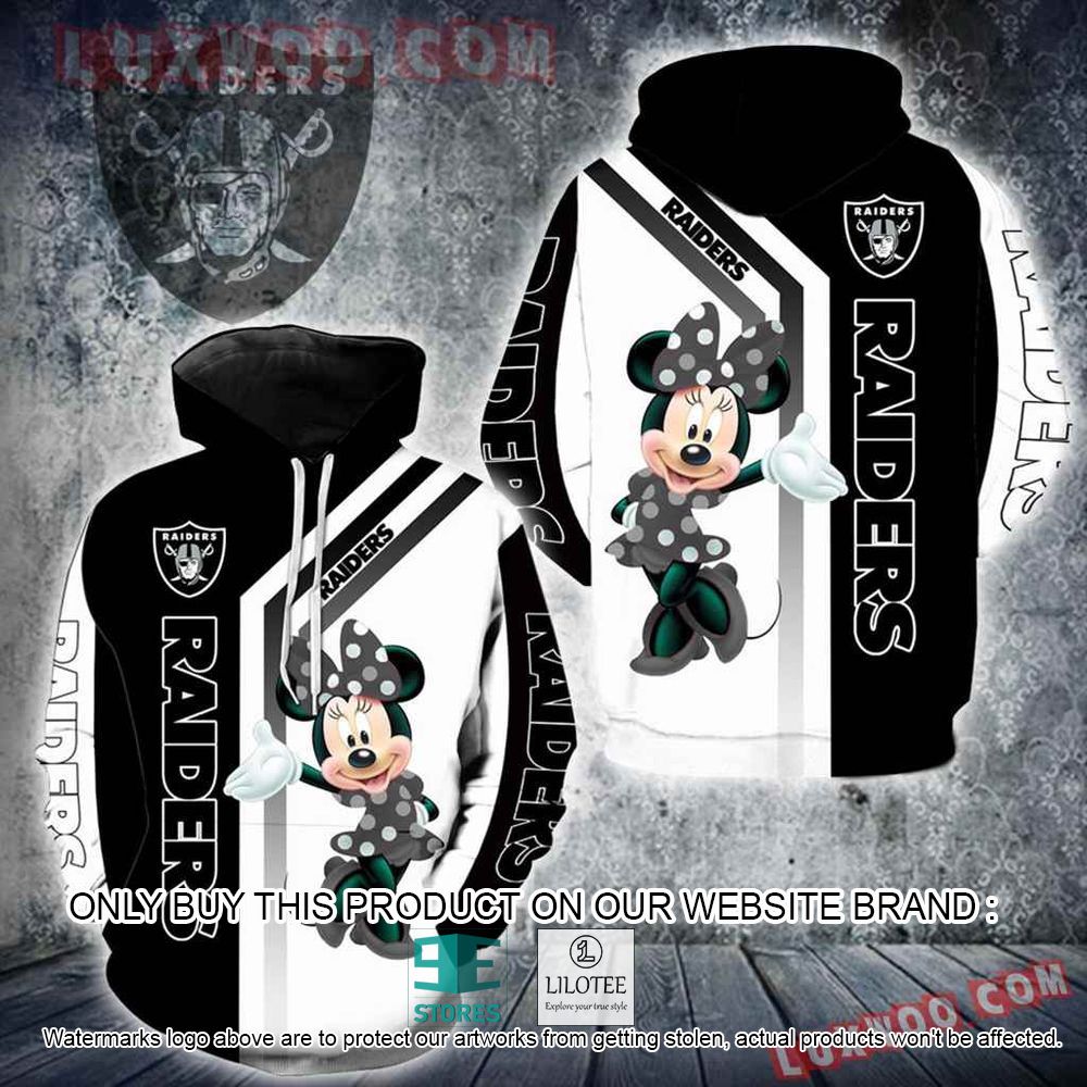 NFL Oakland Raiders Minnie Mouse Black White 3D Hoodie - LIMITED EDITION 10