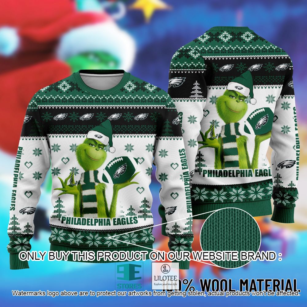NFL Philadelphia Eagles The Grinch Christmas Ugly Sweater - LIMITED EDITION 11