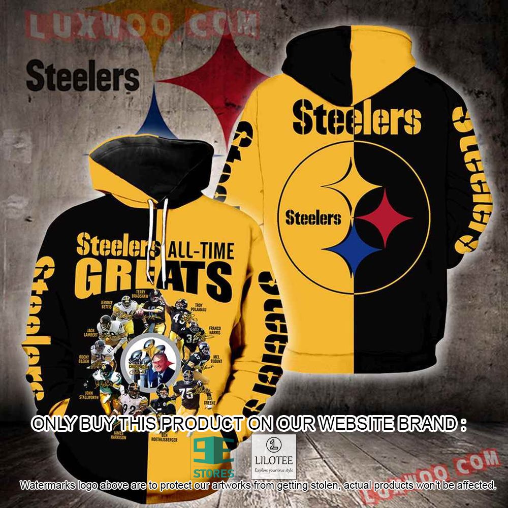 NFL Pittsburgh Steelers All Time Greats 3D Hoodie - LIMITED EDITION 11