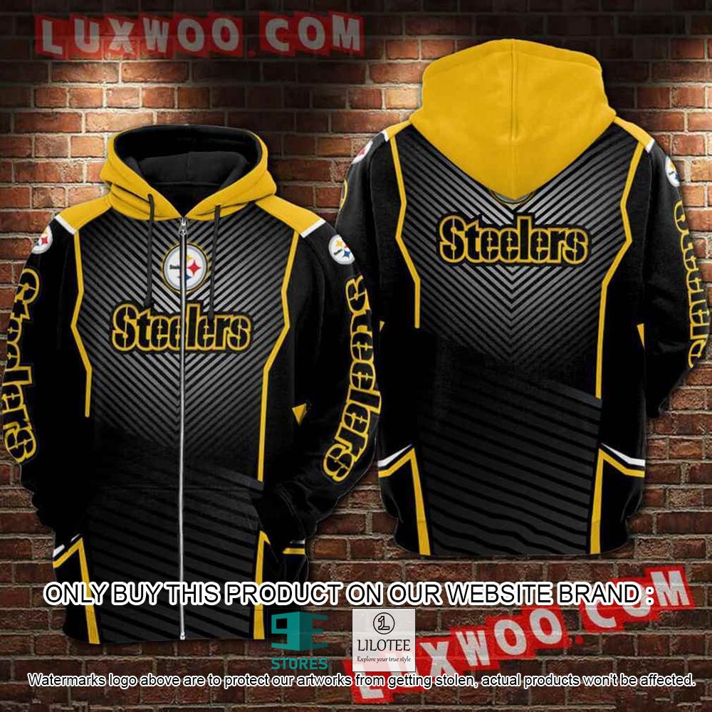 NFL Pittsburgh Steelers Black Yellow 3D Hoodie - LIMITED EDITION 11