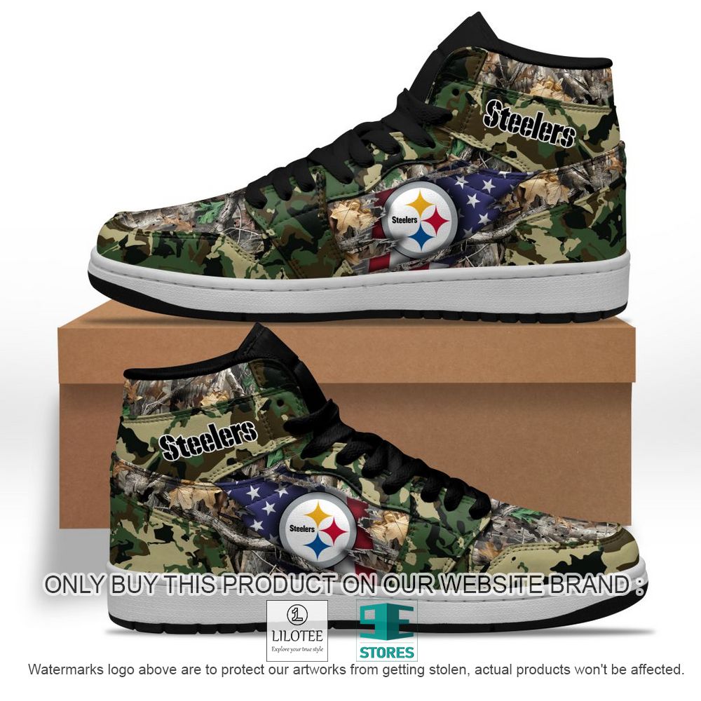 NFL Pittsburgh Steelers Camo Realtree Hunting Air Jordan High Top Shoes - LIMITED EDITION 10