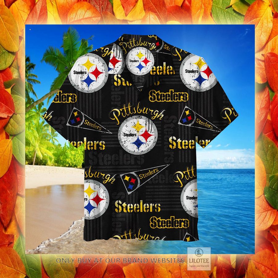 Alternative view of NFL Pittsburgh Steelers logo Hawaiian Shirt - LIMITED EDITION