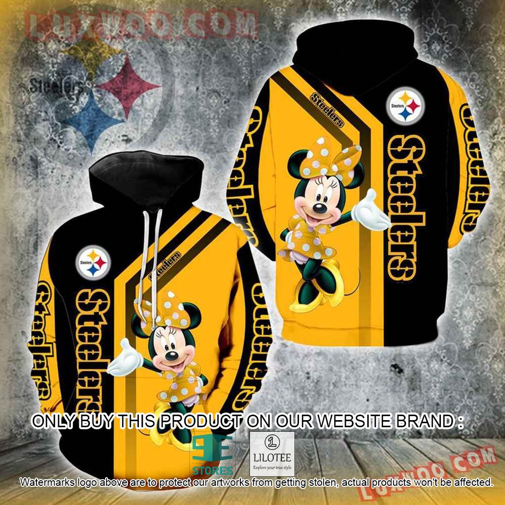 NFL Pittsburgh Steelers Minnie Mouse Black Yellow 3D Hoodie - LIMITED EDITION 11