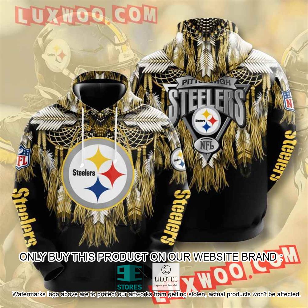 NFL Pittsburgh Steelers Native Feather 3D Hoodie - LIMITED EDITION 11