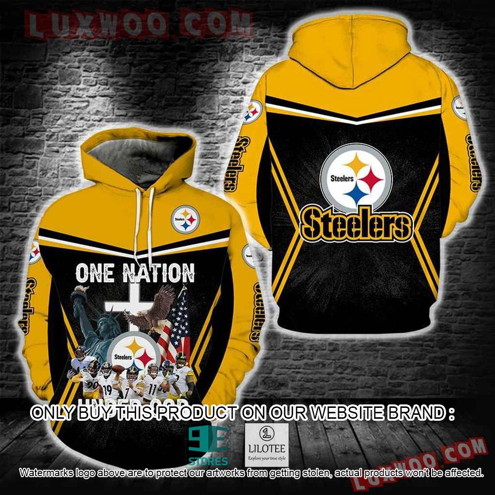 NFL Pittsburgh Steelers One Nation Under God American 3D Hoodie - LIMITED EDITION 10